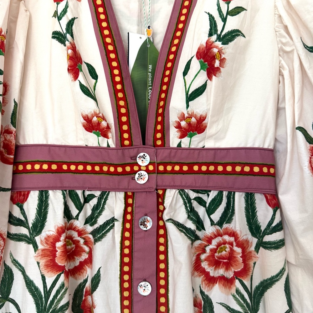 FARM Rio Ainika Floral Print Maxi Dress, Cream/Red, NWT ๐ง๐ท - Picture 10 of 16